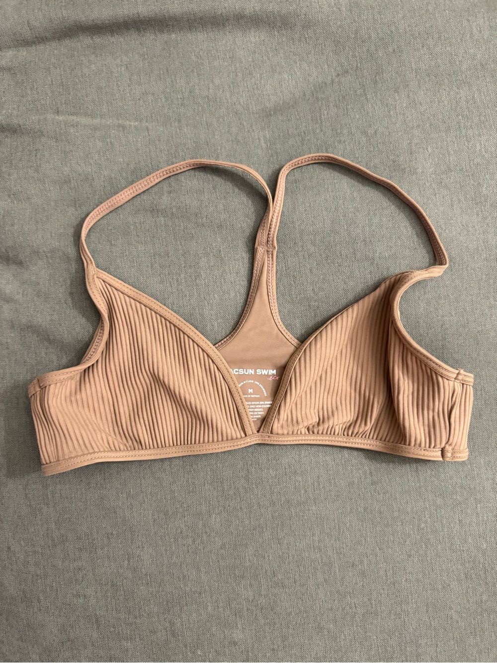PacSun Ribbed Light Nude Bikini Top